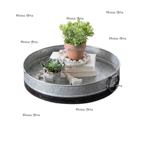 Ensemble de 3 plateaux à thé et café galvanisés de qualité supérieure, différentes tailles et formes, en vente - Product Image 6