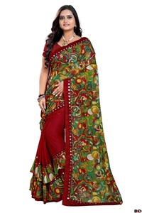 Nouveau Party Wear Banarasi Coton Soie Brodé Fleur Carreaux Design Femmes Indiennes Prêt à Porter Grossiste à Surat Gujarat Apparelgarment - Product Image 5