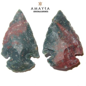 Puntas de Flecha Talladas en Piedra de Sangre India Natural de 2 Pulgadas, Resistentes al Agua, Venta al Por Mayor para Caza, Compre en Línea, Amayra Crystals Exports India - Product Image 1