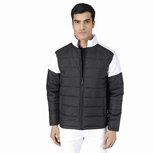 Men's <b>Winter</b> Hooded Puffer Jacket with Stand Collar Breathable Windproof Nylon/Polyester Shell Pattern <b>Decoration</b> Made Pakistan - Product Image 3