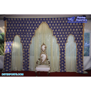 Sparkling Wedding Backdrop for Heena Party Star Backdrop for <b>Mehndi</b> Sangeet Stage Shiny Sangeet Stage <b>Decor</b> Backdrop Curtains - Product Image 1