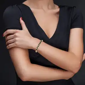 Tiny Maar Heldere Zwarte Diamant Diamant 14K/10K Geel Goud, classy Designer Sieraden Armband World Wide Delievry
