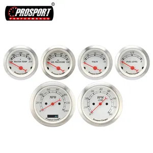 Prosport 52Mm 85Mm Classic Series 6 Gauge Set Listrik Speedometer Tachometer Tingkat Bahan Bakar Tekanan Minyak Suhu Air Alat Pengukur Volt Amplifier