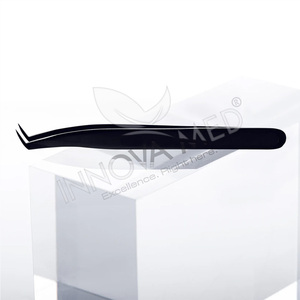 Pinzas para Extensión de Pestañas de 45 Grados, Color Negro Mate, Herramientas de Aplicación de Pestañas para Salón de Belleza con Punta Puntiaguda para Extensión de Pestañas - Product Image 6