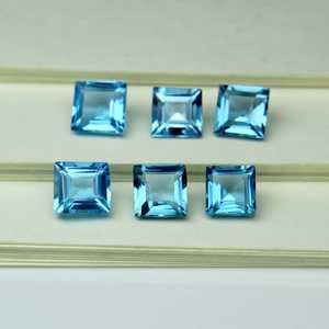 5mm naturel suisse bleu topaze princesse coupe prix de gros lâche semi-précieuse pierre précieuse fabricant boutique revendeur en ligne boutique maintenant - Product Image 1