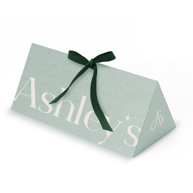 Triangle Art Paper Eco-Friendly Recycled Materials Gift Box with Matt Lamination and Embossing Folding Packaging