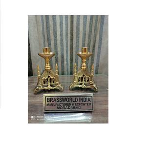 BRASS CHURCH ALTER SMALL CANDLE STICK CHURCH SUPPLIES - Product Image 1