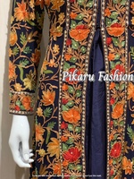 2023 luxe haute qualité femmes longue veste automne Floral brodé à manches longues Suzani Antique mode robe de mariée