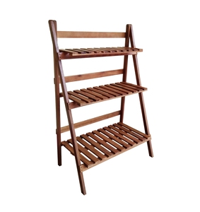 Hot-Selling Eco-Friendly Vintage Design 3-Tier Foldable Acacia Wood Flower <b>Pot</b> <b>Stand</b> Handcrafted for Garden Outdoor Home Use - Product Image 2