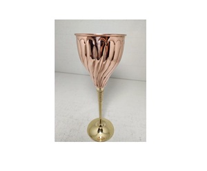 Copa de Martini de cobre martillado, Copas de metal grabadas, de agua ámbar - Product Image 6