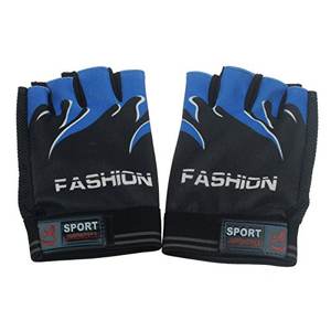 Brusels-guantes deportivos para ciclismo, Gel para senderismo, medio dedo, sin dedos, azul - Product Image 5