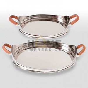 Metal Rings Round Clear Glass Decorative <b>Mirror</b> <b>Tray</b> Kitchenware Dinner Serving <b>Trays</b> for Indian Manufacturer and Suppliers - Product Image 6