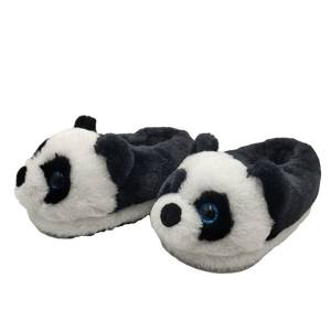 공장 아울렛 사용자 정의 참신 따뜻한 겨울 동물 팬더 슬리퍼 부드러운 플러시 침실 부드러운 단독 실내 슬리퍼 - Product Image 2