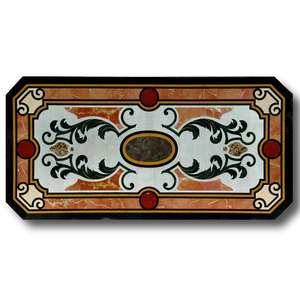 Hermosos Tableros de Mesa con Incrustaciones de Mármol con Diseño Floral - Product Image 1