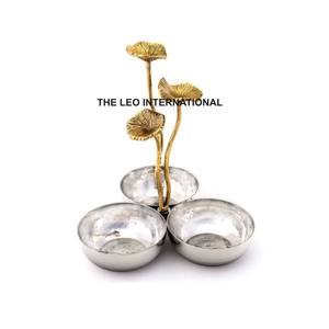 Juego de 3 cuencos decorativos con diseño de asta de Metal de aluminio Chapado en oro negro Cuenco clásico de lujo de alta calidad - Product Image 2