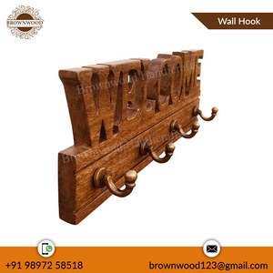 Crochets muraux en bois massif faits à la main, style rustique, porte-manteau, porte-clés, organisateur mural décoratif, décoration intérieure, vente en gros, vente en vrac - Product Image 4