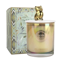 Ensemble de cadeaux aromatiques de luxe, bougie parfumée en verre avec couvercle en céramique, bougie parfumée en soja avec boîte d'emballage personnalisée