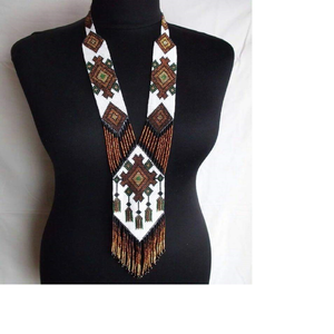 ที่กำหนดเองทำด้วยมือสร้อยคอเมล็ดแก้วในการออกแบบนามธรรมที่สวยงามสามารถกำหนดเองทำในทางเลือกของสีและรูปแบบ, - Product Image 2