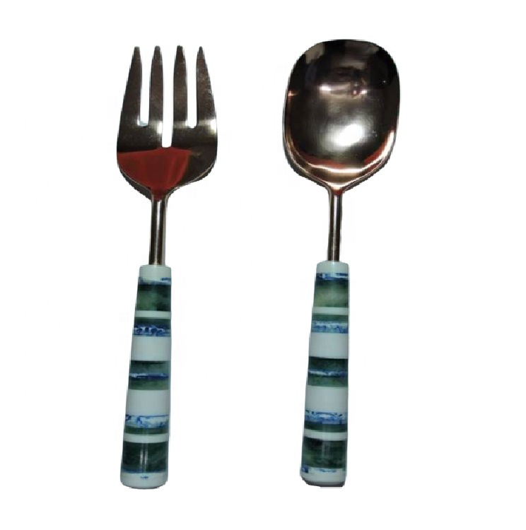 Hot Selling Resin Joined Steel Salad Server Spoon Set