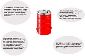 King กล่องข้าวแบบ3ช่องมี3ช่อง,กล่องข้าวกลางวันทำจากสเตนเลสกล่องอาหารกลางวัน - Product Image 4