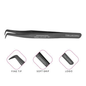 Eyelash Extension Tweezer 90deg Narrow Tip Russian Volume Private Label, Eyelash Extension Tweezer Fine Tip 90deg Private Label - Product Image 1