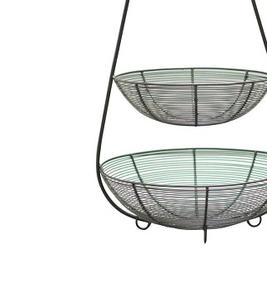 Panier de stockage de vaisselle de cuisine de conception standard dans le panier de fruits adapté aux besoins du client de taille et de forme de couleur noire de fer - Product Image 5