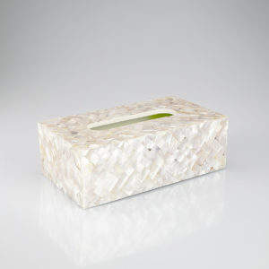 Mère de perle porte-serviettes taille personnalisée brillant pour table prix de gros vadrouille boîte à mouchoirs - Product Image 6