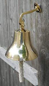 Indian Vendor's 6 Inch Solid <b>Brass</b> <b>Bell</b> Mirror Polished Wall Hung Church <b>Bell</b> with Rope Metal Crafts - Product Image 6