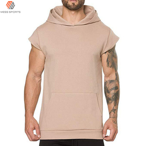 Vente en gros MESS SPORTS T-shirt sans manches à capuche pour homme, coupe musclée, pour la gym et l'entraînement - Écologique, séchage rapide, respirant, polyester/coton - Product Image 4