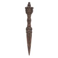 Sculptures de couteaux-daggers en forme de visage d'homme chinois, en laiton antique fait main, gravées, vintage, pièces de décoration, objets cadeaux