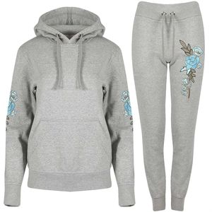 Último diseño personalizado para mujer Floral Rosa bordado Sudadera con capucha camisetas gimnasio chándal - Product Image 3