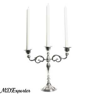 Candelabro de aluminio con flores - Product Image 1