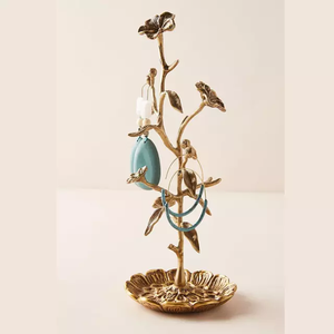 ที่ตั้งเครื่องประดับดอกไม้ที่มีสไตล์สำหรับงานแต่งงานเครื่องประดับแขวนแหวนเครื่องประดับถาดตกแต่งยืนทองเสร็จแล้วการออกแบบที่ทันสมัยโลหะยืน - Product Image 2