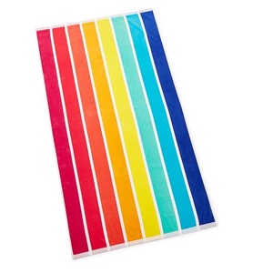 Rainbow pattern printed 100% Organic Cotton GOTS Durable Quick Dry Cotton Bath <b>Towels</b> 70x140cm 450 GSM <b>Lightweight</b> <b>beach</b> <b>towels</b> - Product Image 1