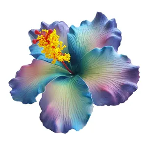 Best seller high quality excellent product Handmade artificial hibiscus foam flower with special unique color pattern print