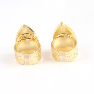 Bague en turquoise bleue en gros, bague à bande épaisse réglable, bijoux en laiton doré, bagues de créateur tendance, bague unisexe, cadeau - Product Image 6