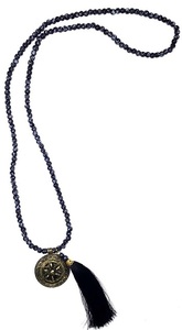 Venta al por mayor cuentas borla collar con colgante de perlas de vidrio de 6mm borla collar oración grano turquesa Mala collar - Product Image 4