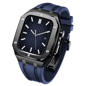 Boîtier de montre Apple de luxe, en acier inoxydable, iwatch série 7, sans Logo personnalisé, 45mm 41mm