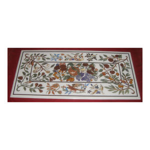 Expensive White Marble Inlay Design Home Decorative Table - Product Image 1