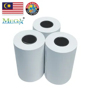 ทำในประเทศมาเลเซีย MEGIX BPA ฟรี48gsm 21/4นิ้ว POS เงินสดลงทะเบียนกระดาษ57มิลลิเมตรกระดาษความร้อน