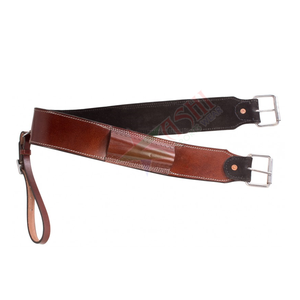 Circunferencia de caballo de cuero inglés hecha a medida, la mejor cincha de circunferencia de cuero marrón con sillines deslizantes occidentales de neopreno Waffle - Product Image 2