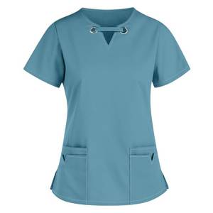 Personalizado de los proveedores de alta calidad uniforme de enfermera de matorrales médicos elástico Spandex uniformes Medico uniformes exfoliantes - Product Image 4