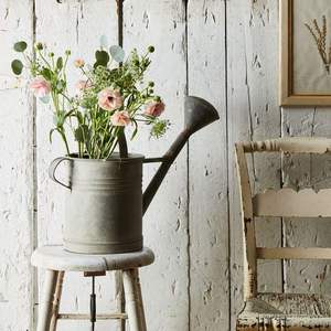 Arrosoir rond en métal de 50 cm, pot à eau galvanisé pour le jardin - Product Image 1