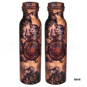 Antique Copper Luxury Art Printed Copper <b>Water</b> <b>Bottle</b> <b>for</b> /<b>Kids</b>/Home/Office & Yoga - Product Image 1