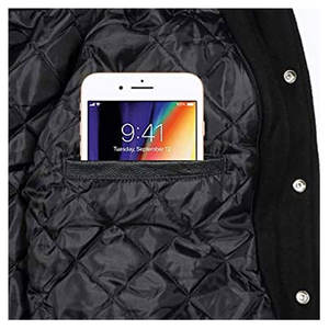 New Arrival Men's Coated <b>Wool</b> Sleeve Stand Collar Winter Varsity Jacket High Quality Best Price Fashion Accessory - Product Image 3