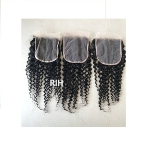 Extensiones de cabello humano brasileño Remy, sin procesar, 5x5, rizado, con cutícula, venta al por mayor - Product Image 1