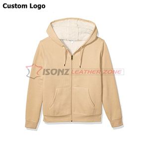 Wholesale Custom Polyester/Cotton <b>Men's</b> Solid Outdoor Hoodie Sweatshirts High Quality Plain Lined Heavyweight Printed Logo - Product Image 1