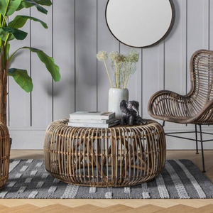 Table basse en rotin au design tendance, meuble de salon du Vietnam, livraison gratuite - Product Image 4