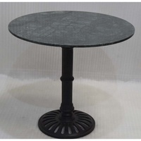 Table à manger d'extérieur en fonte de style antique avec plateau en marbre naturel ou granit, mobilier de style industriel pour la maison, le café ou le salon