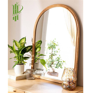 Hot Bán Phong Cách Châu Âu Đơn Giản Tối Giản Thường Vụ Gương Bảng Nhỏ Gương Tre Mây Khung Trang Điểm Thủ Công Gương - Product Image 1